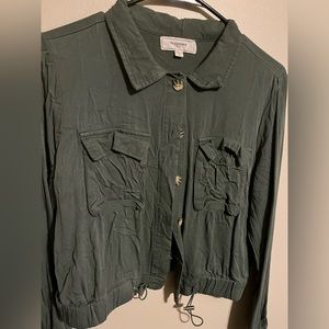 Olive green button up